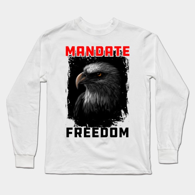 Mandate Freedom Essential, American Eagle Red and white design Long Sleeve T-Shirt by laverdeden